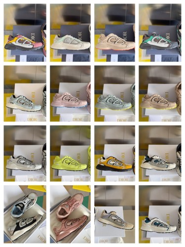 1:1 quality version Leather and mesh fabric patchwork reflective sneakers 34 colors