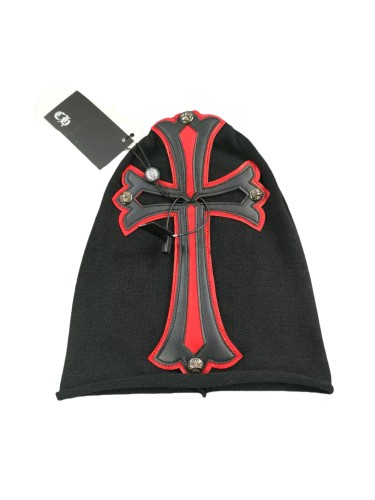 Black Red Cross cold beanie