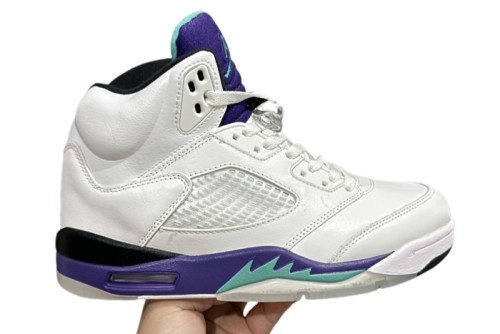 @j5 white and purple colorway heel embroidered logo high top basketball shoes