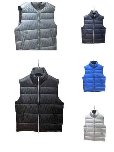 Dark Patterned Old Flower Down Vest 5 colors