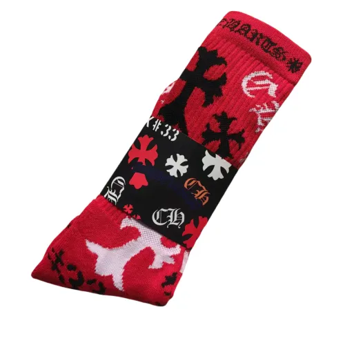 Graffiti Red Lips Alphabet Jacquard Towel Bottom Mid Calf Socks 17 colors