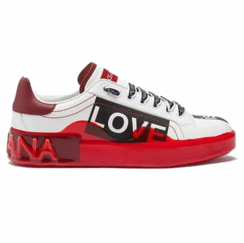 DOLCE    G@BB@N@ PORTOFINO MELT SNEAKERS IN PRINTED NAPPA CALFSKIN   DG16