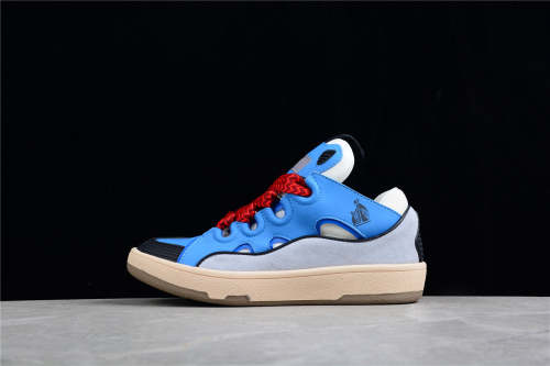 L@nvin Blue and Red Lace Sneakers