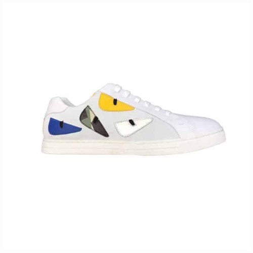 FEND1 MONSTER EYES LOW-TOP TRAINERS SNEAKERS IN WHITE   FD06
