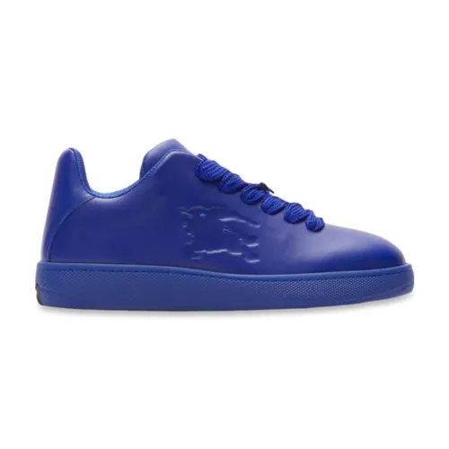 BURB5RRY BOX LOGO-DEBOSSED LEATHER SNEAKERS   BBR099