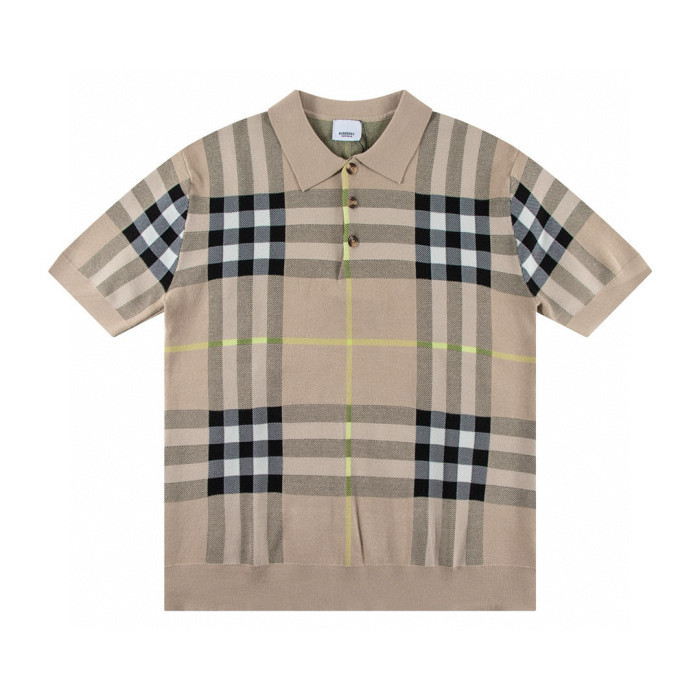 28020261 Check Knit Lapel t-shirt