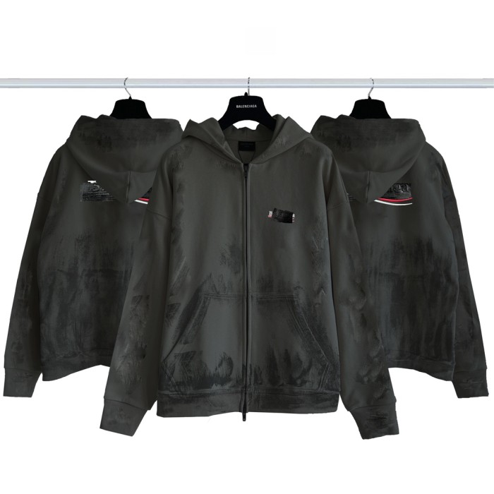 28027076 Embroidered Zipper Hoodie