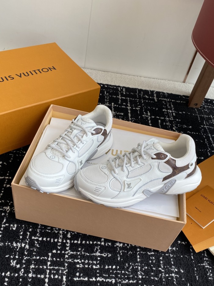 1:1 quality version 28030912 Olympia Leather Patchwork Sneakers 3 colors