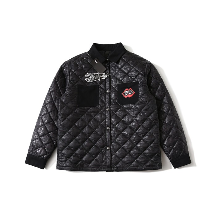 [buy more save more]Red Lips Sandwich Cotton Full Print Cotton Jacket