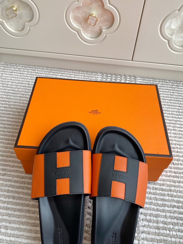 1:1 quality version 28062878 H Calfskin Slippers 5 colors