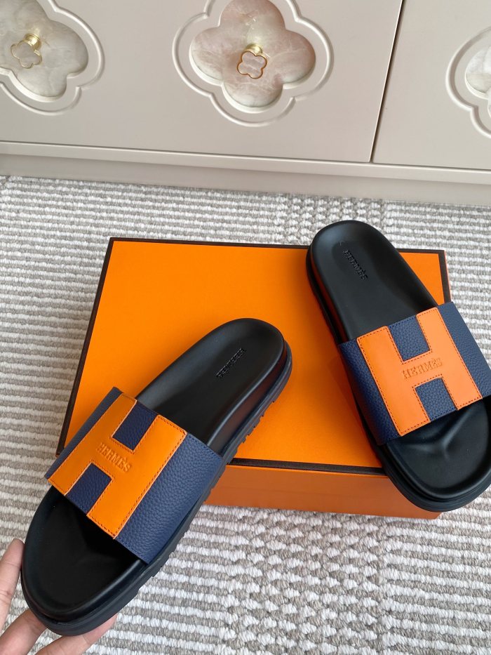 1:1 quality version 28062878 H Calfskin Slippers 5 colors