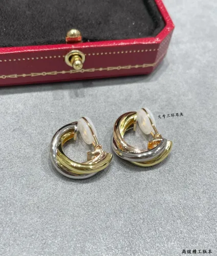 1:1 quality version C@rtier large three-ring symmetrical ear clip