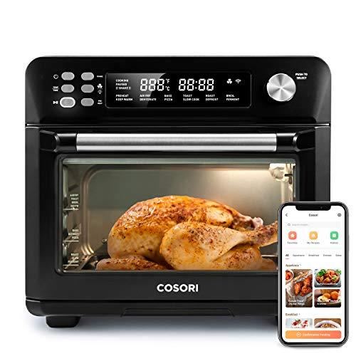 COSORI Air Fryer Toaster Oven, Countertop Convection Oven Combo, One-Touch Screen with 12 Presets, 26.4QT XL Large, 6-Slice Toast, 12-inch Pizza, Basket, Tray( Recipes &3 Accessories), Wifi, CS100-AO