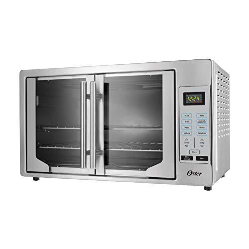Oster Convection Oven, 8-in-1 Countertop Toaster Oven, XL Fits 2 16  Pizzas, Stainless Steel French Door