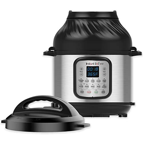 Instant Pot Duo Crisp 11-in-1 Air Fryer and Electric Pressure Cooker Combo with Multicooker Lids that Air Fries, Steams, Slow Cooks, Sautés, Dehydrates and More, Free App With 1900 Recipes, 8 Quart