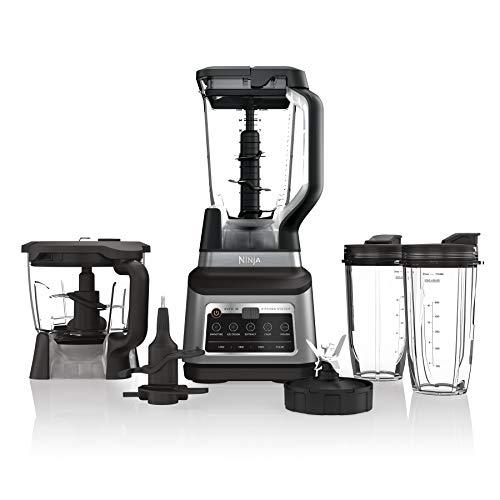 Ninja BN801 Professional Plus Kitchen System, 1400 WP, 5 Functions for Smoothies, Chopping, Dough & More with Auto IQ, 72-oz.* Blender Pitcher, 64-oz. Processor Bowl, (2) 24-oz. To-Go Cups, Grey