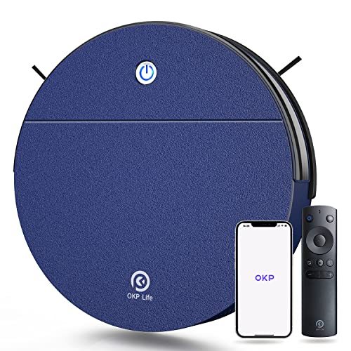 OKP K3 Robot Vacuum and Mop Robot Vacuum Cleaner with Self-Charging and 2000pa Strong Suction,Robotic Vacuum Cleaner with Detachable Mopping Pad for Hardfloor and Carpet