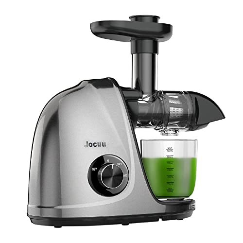 Juicer with 2-Speed Modes - Cold Press Juicer Machine - Quiet Motor & Reverse Function - Easy to Clean Juicer Extractor - Juice Recipes for Fruits & Vegetables