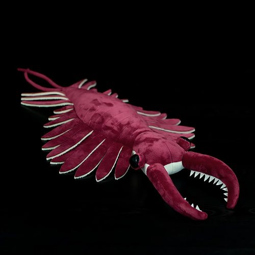 20'' Realistic Anomalocaris Plush Toy Ancient Animal Broom-Shaped Shrimp Stuffed Animal Cambrian Creature Plushie Pillow Doll (20'', Anomalocaris)