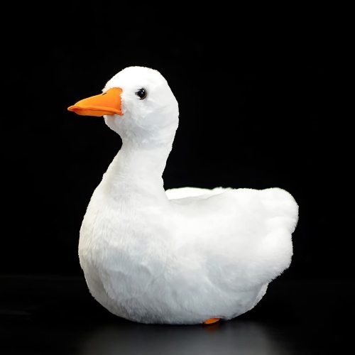 Kawaii Realistic Call Duck Plush Toy Stuffed Animal Lifelike White Duck Plushie Pillow Doll Home Decoration 12.2  Long