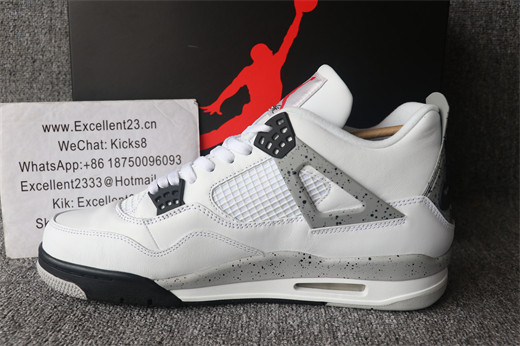 Authentic Nike Air Jordan 4 Retro White Cement