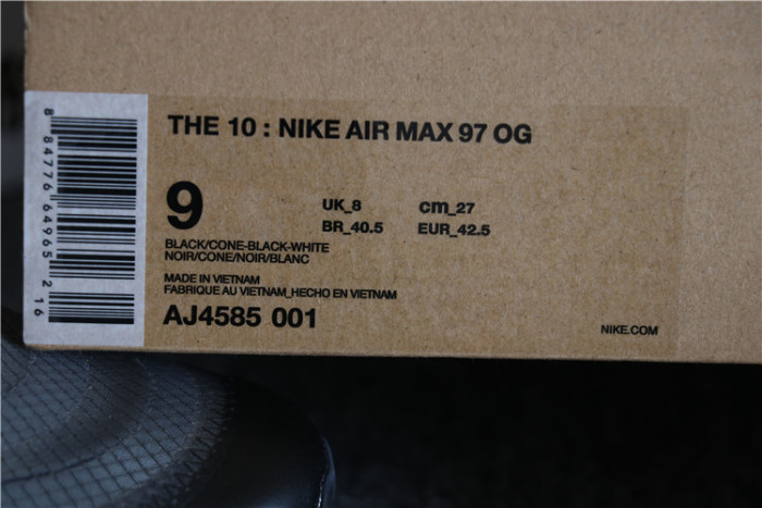 2018 Off White X Nike Air Max 97S OG  Black