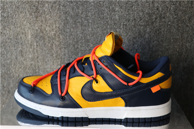 Off-White x Nike Dunk Low Yellow Navy Blue