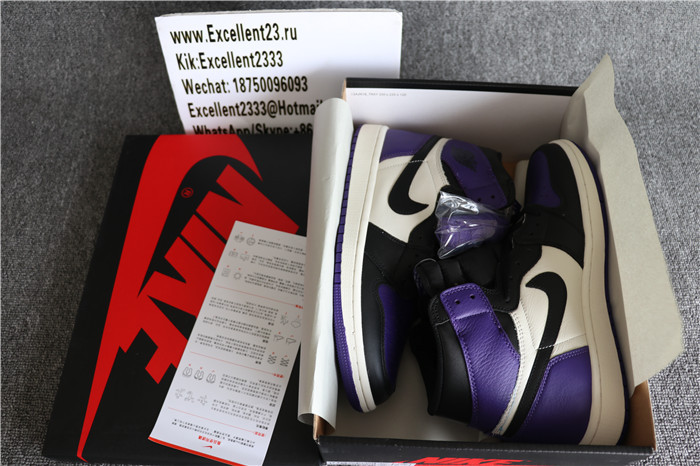 Authentic Nike Air Jordan 1 Retro Court Purple