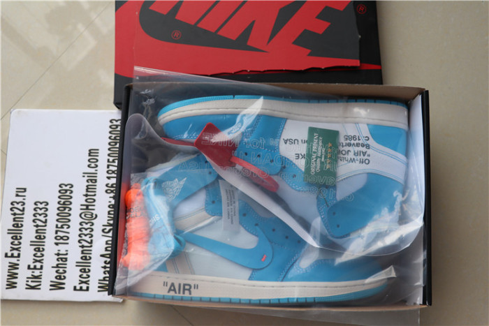Authentic Off White X Nike Air Jordan 1 University Blue