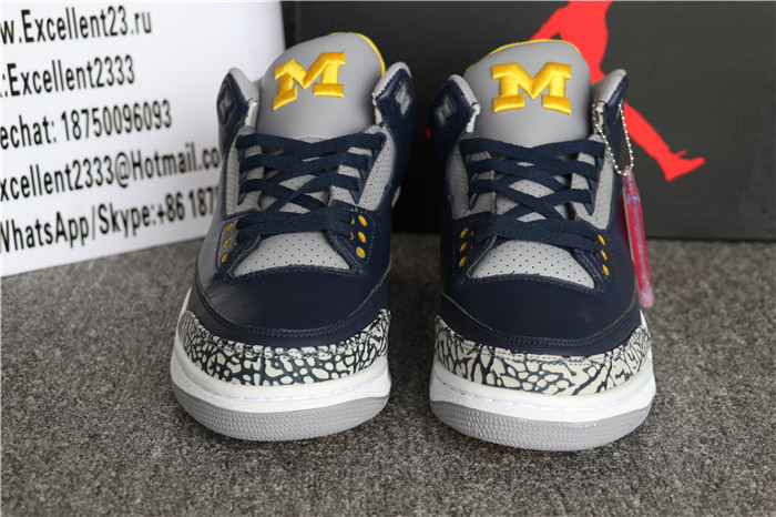 Authentic Nike Air Jordan 3 Retro Michigan