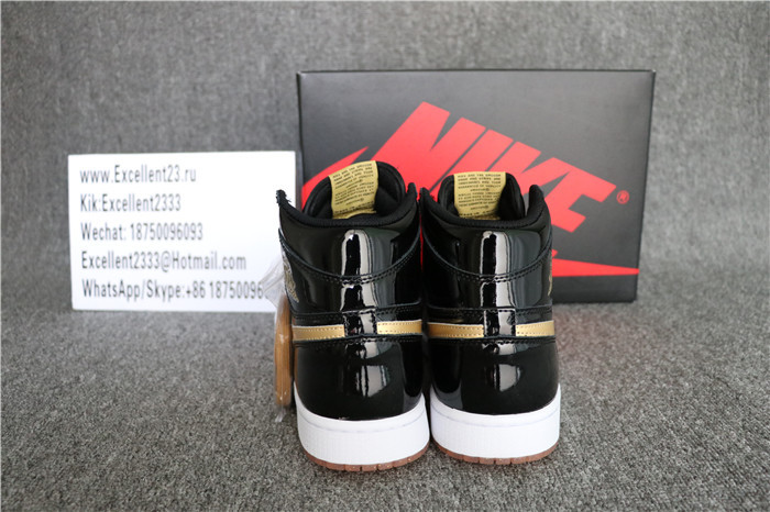 Authentic Nike Air Jordan 1 Retro Black And Metallic Gold