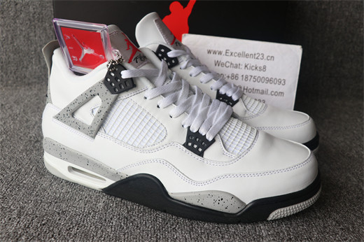 Authentic Nike Air Jordan 4 Retro White Cement