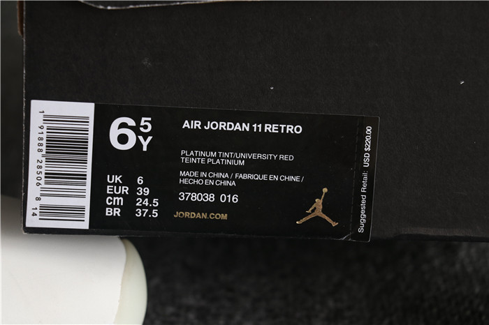 Authentic 2018 Nike Air Jordan 11 Platinum Tint GS