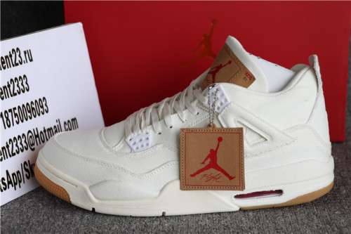Authentic Levis X Nike Air Jordan 4 Retro White GS