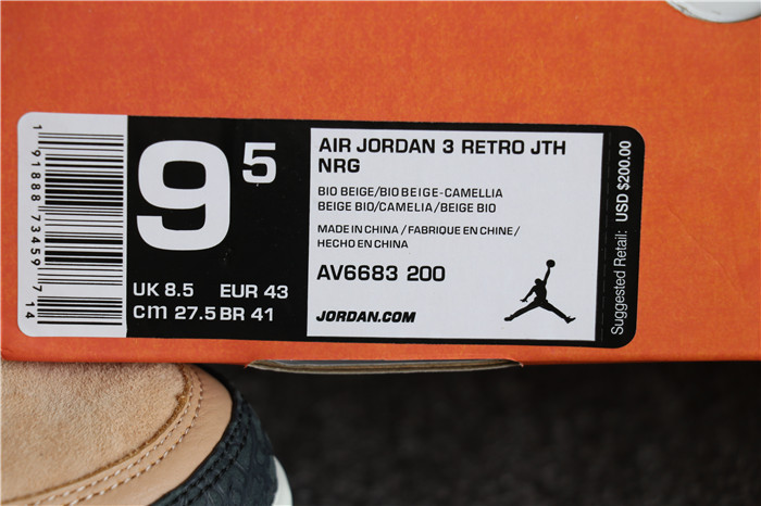 Authentic Nike Air Jordan 3 Retro Bio Beige