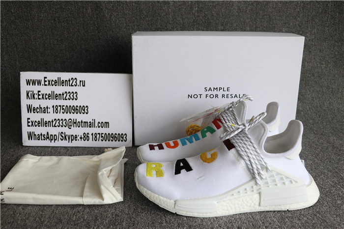 Authentic Pharrell Williams Adidas Human Race Colorful White GS