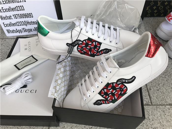 Gucci Men Casual Snakeskin Shoes