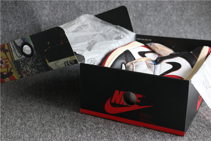 Authentic 2018 Union X Nike Air Jordan 1 NRG Grey Black Red