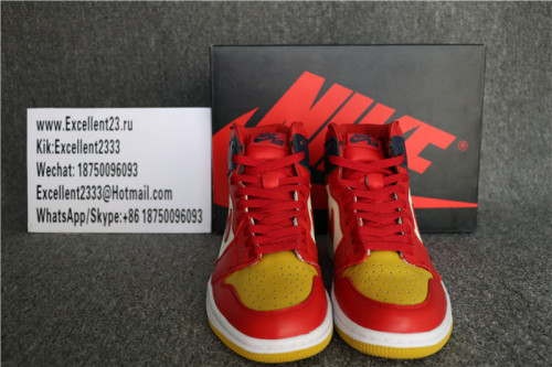 New Nike Air Jordan 1 Red Yellow Navy Blue