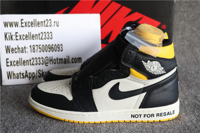 Authentic Nike Air Jordan 1 NRG OG High Not For Resale Yellow Black