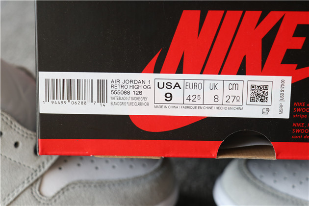 Men Nike Air Jordan 1 Retro Smoke Grey