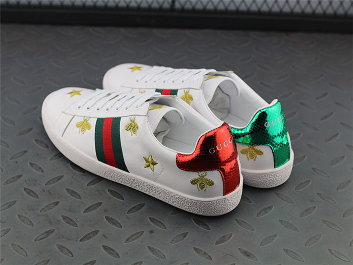 Gucci Ace Embroidered Low Top Sneaker Bear And Star