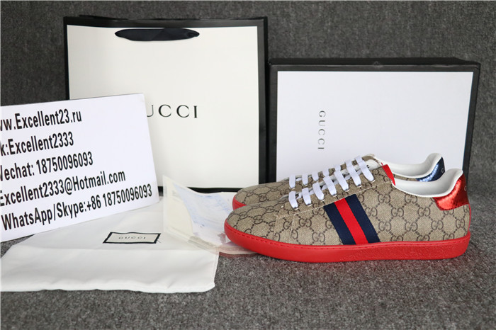 Gucci Low Ace Sneaker Brown Red