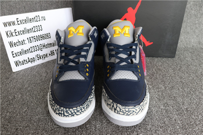 Authentic Nike Air Jordan 3 Retro Michigan