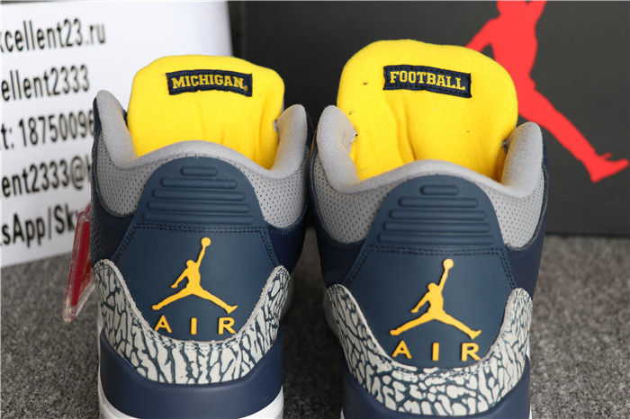Authentic Nike Air Jordan 3 Retro Michigan