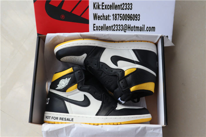 Authentic Nike Air Jordan 1 NRG OG High Not For Resale Yellow Black