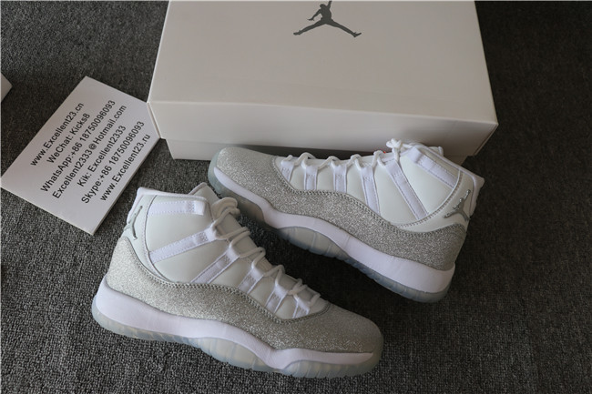 Authentic Nike Air Jordan 11 Metallic Silver