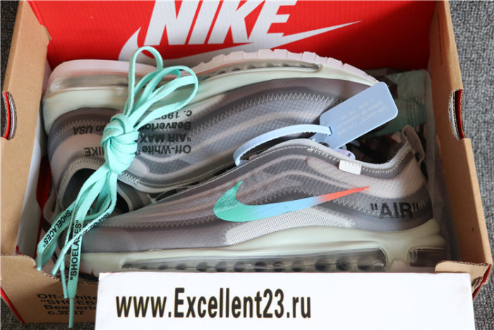 2018 Off White X Nike Air Max 97S OG Menta Wolf Grey