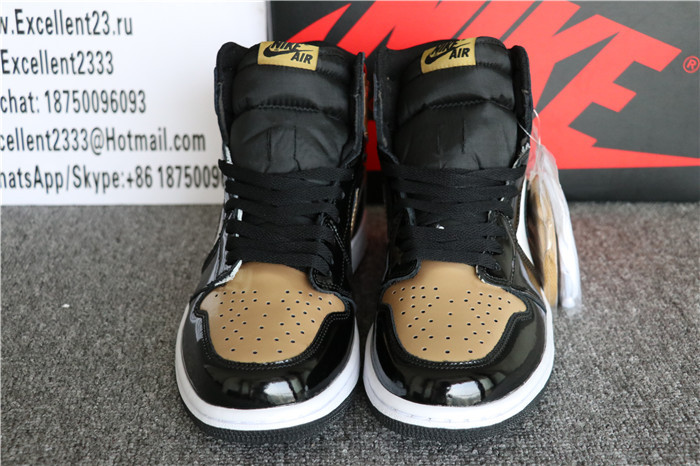 Authentic Nike Air Jordan 1 Top 3 Gold Black