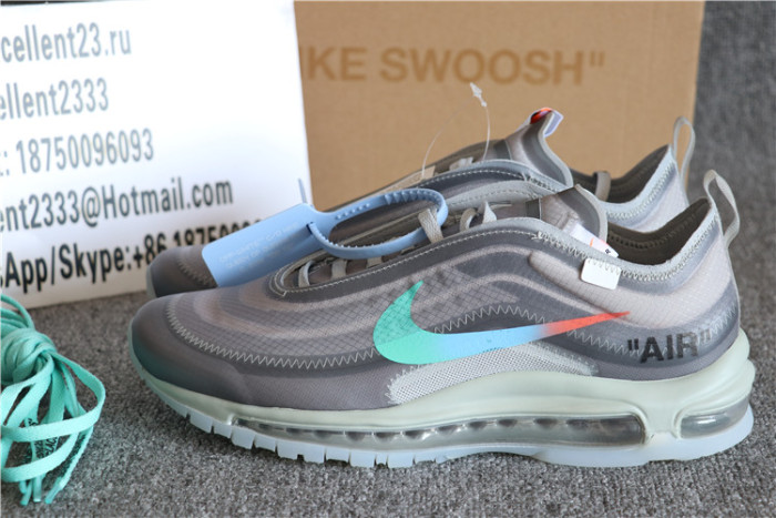 2018 Off White X Nike Air Max 97S OG Menta Wolf Grey